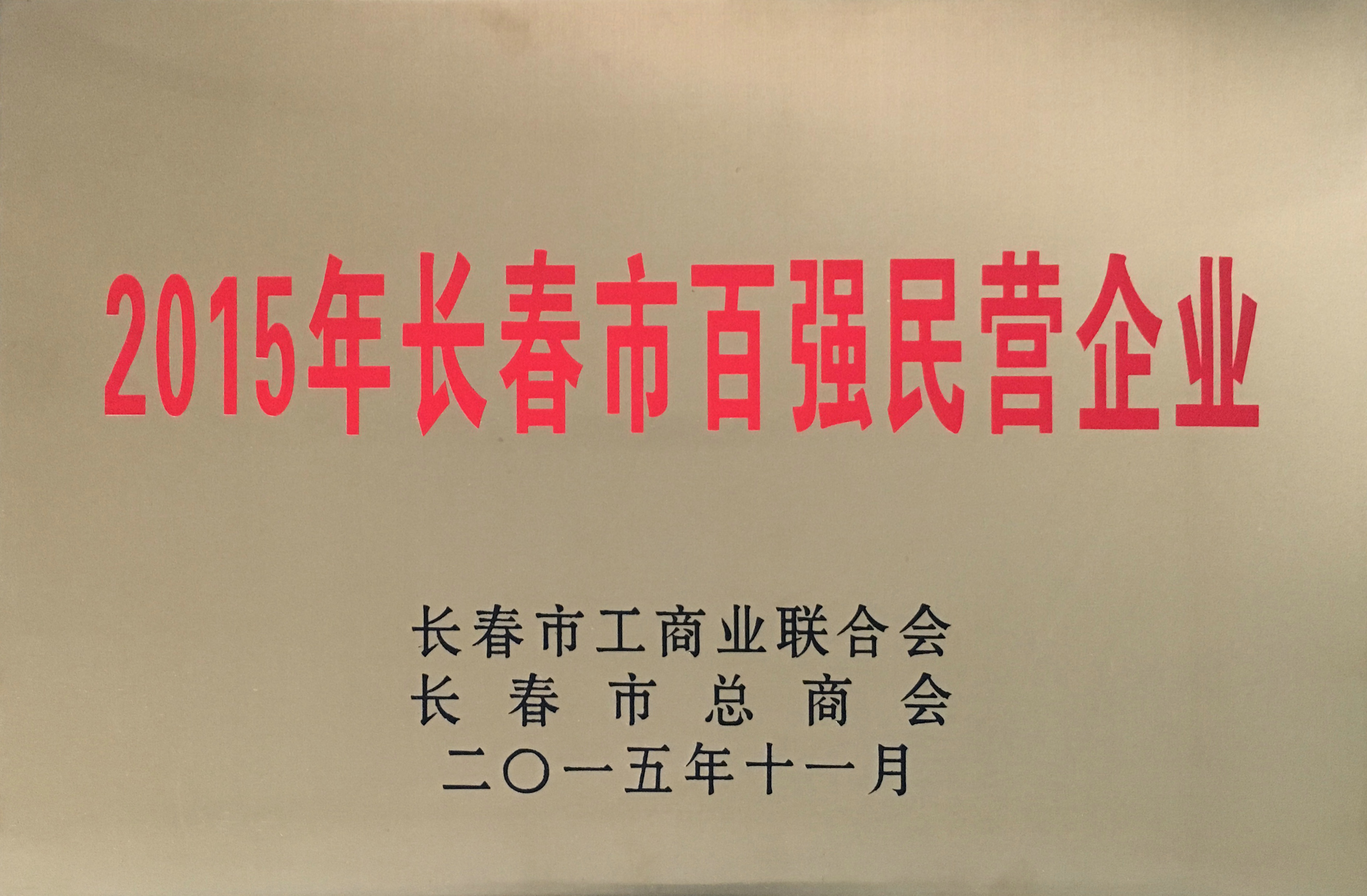 2015年長春市百強民營企業